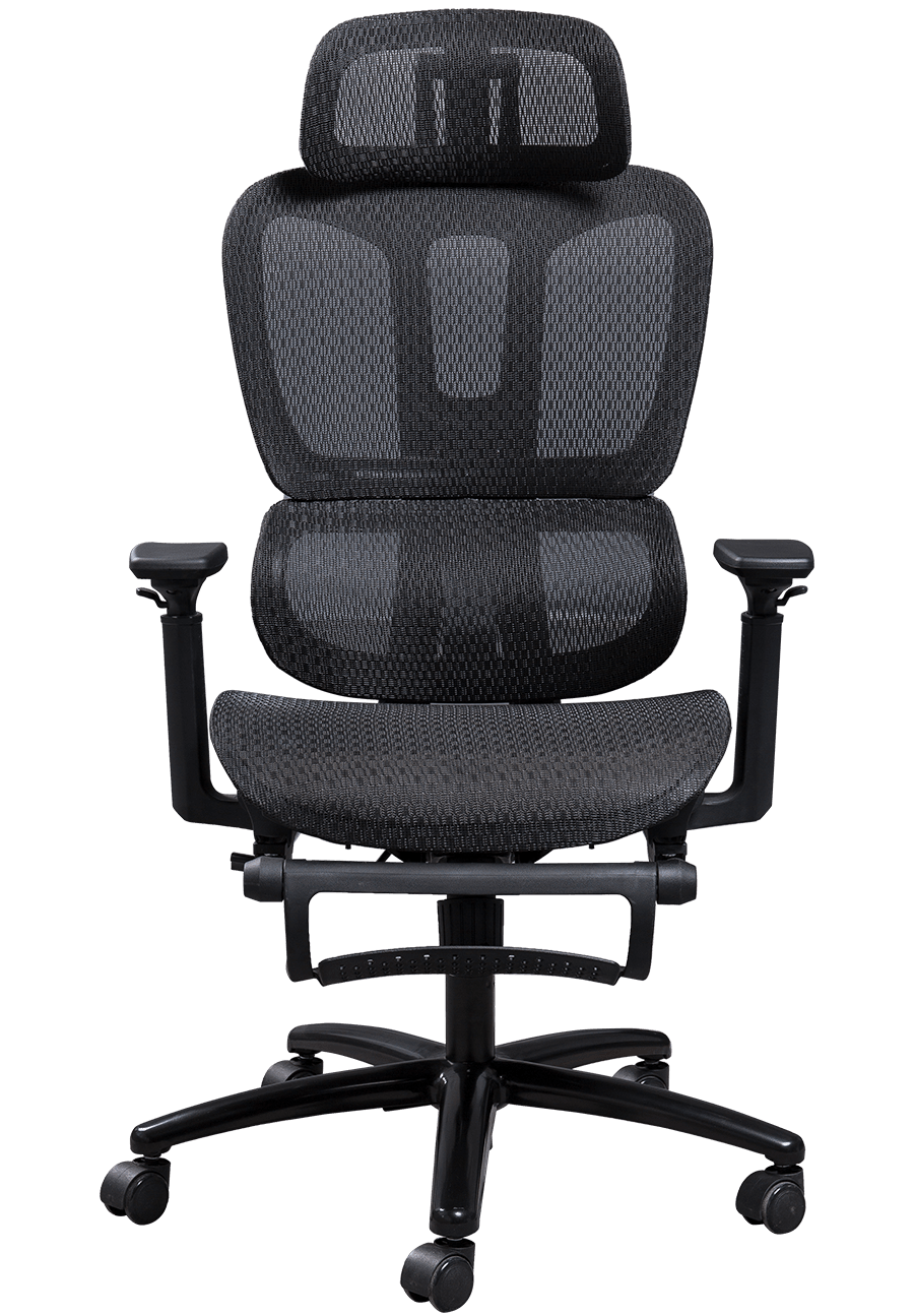 Silla de oficina ergonómica de malla, marco de plástico, silla de malla de diseño clásico, reposacabezas ajustable, silla de oficina con reposapiés