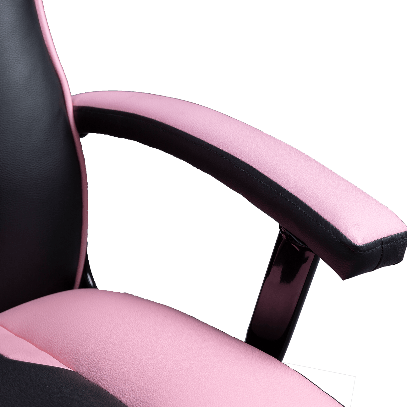 Silla ajustable del juego del respaldo de la altura de la silla de la computadora de los niños de las mujeres del cuero sintético rosado negro details