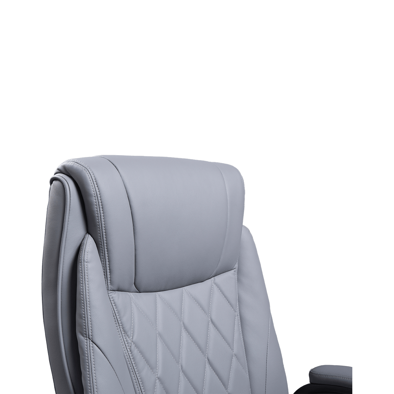 Silla ejecutiva de cuero gris con respaldo alto, cómoda y de lujo, giratoria, altura ajustable, ergonómica, para oficina details