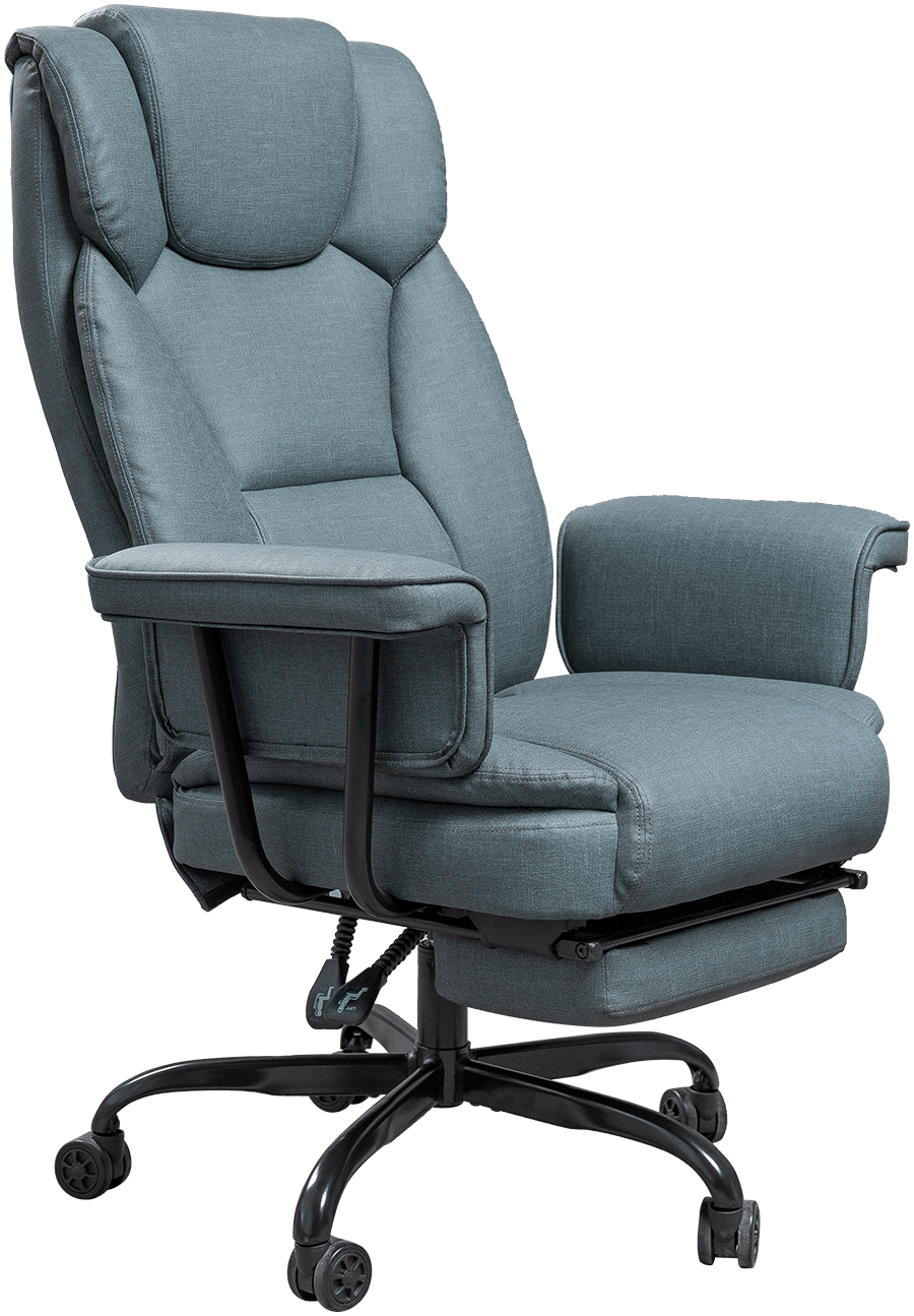 Silla ejecutiva de Boss del recliner lleno de los apoyabrazos de la silla de la tela de la tecnología cómoda única con el reposapiés details