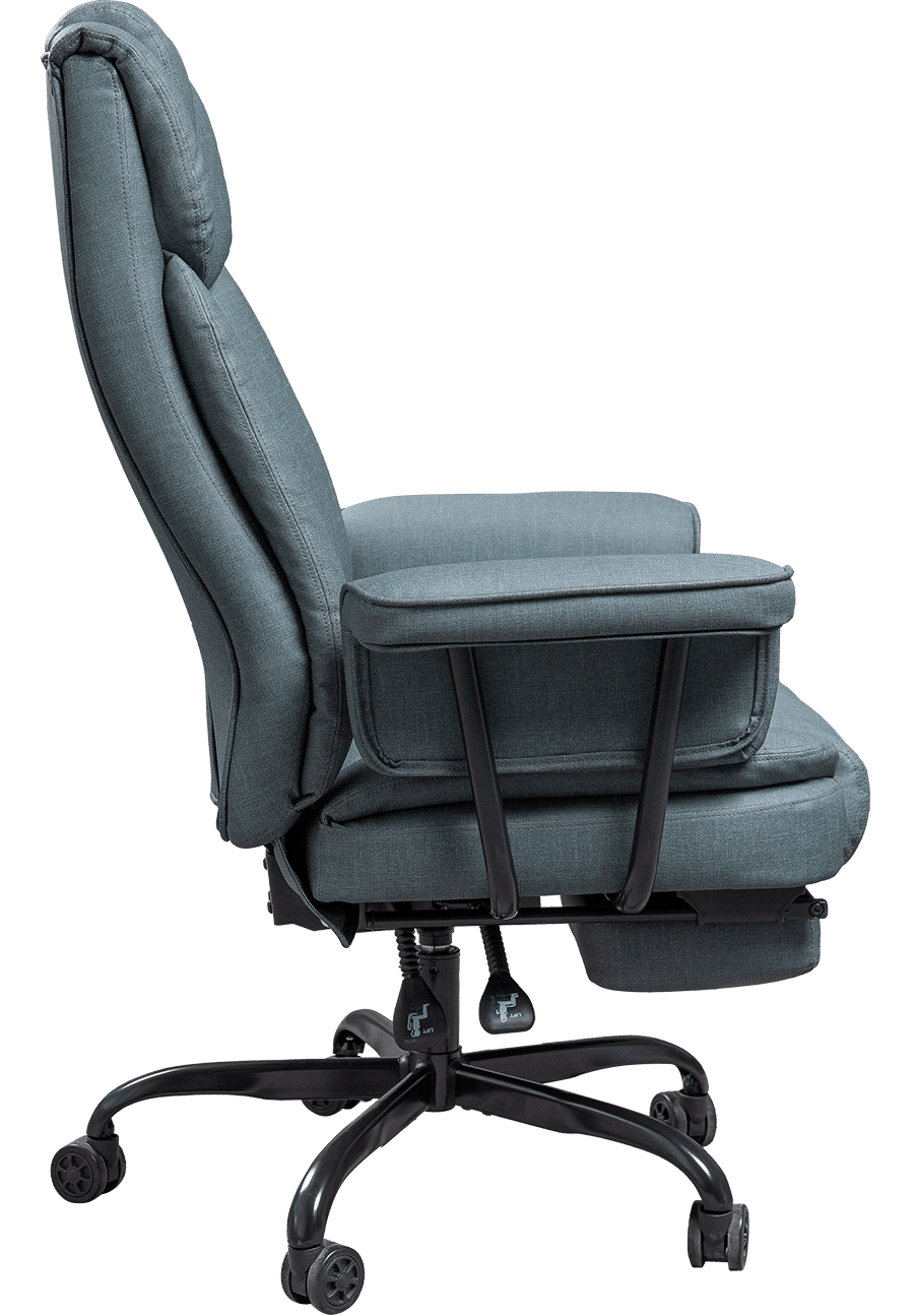 Silla ejecutiva de Boss del recliner lleno de los apoyabrazos de la silla de la tela de la tecnología cómoda única con el reposapiés details