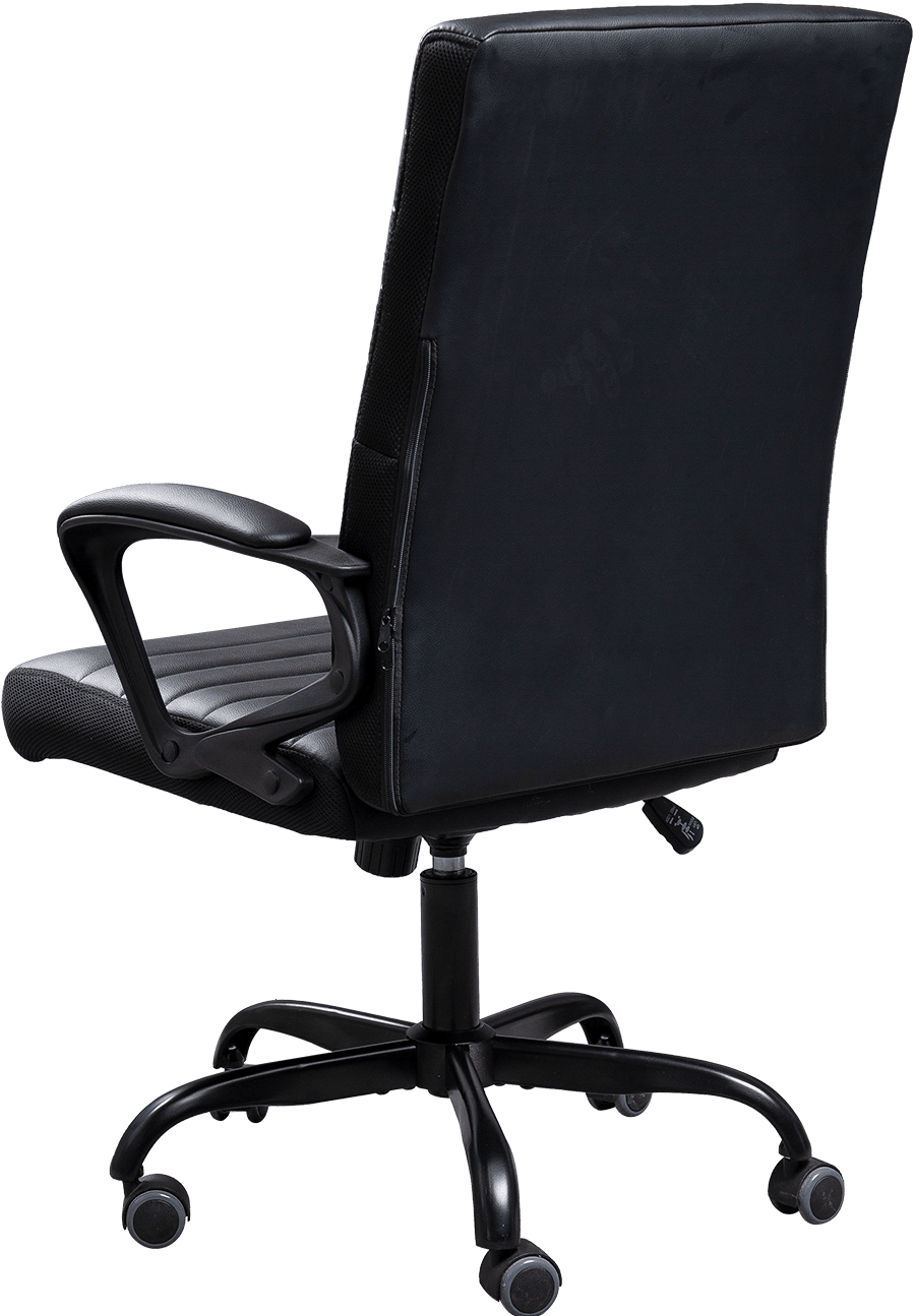 Silla de oficina de cuero suave de PU negra personalizada del OEM de la raya horizontal para la oficina de la sala de reuniones details