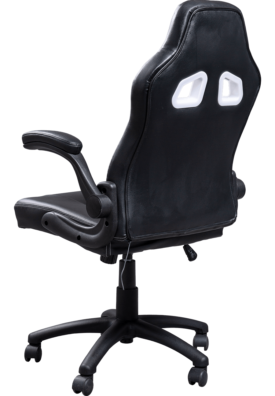 Silla de oficina con elevación giratoria 360, sillas de juego giratorias de altura ajustable, sillas de oficina de cuero PU con reposabrazos acolchado de PU suave details