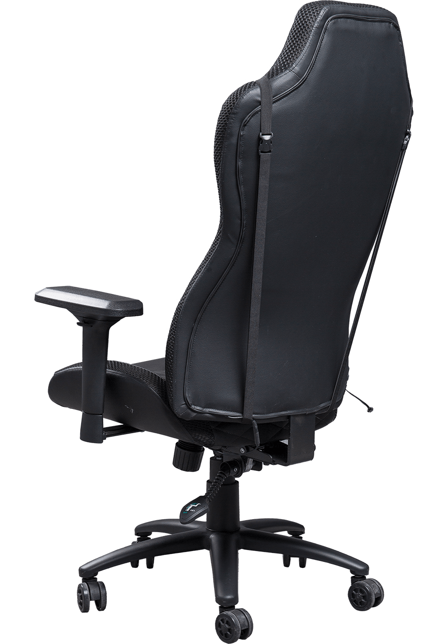 Silla reclinable para juegos con función giratoria 360, silla para jugadores de PC con revestimiento resistente, silla negra completa para juegos de PU details