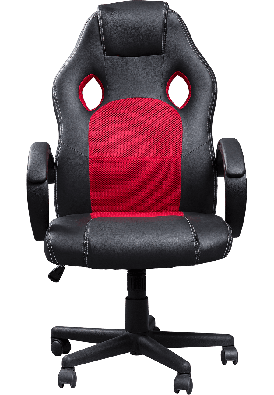 Silla para juegos de PC reclinable de malla de cuero PU giratoria ajustable con Espalda alta para oficina en casa