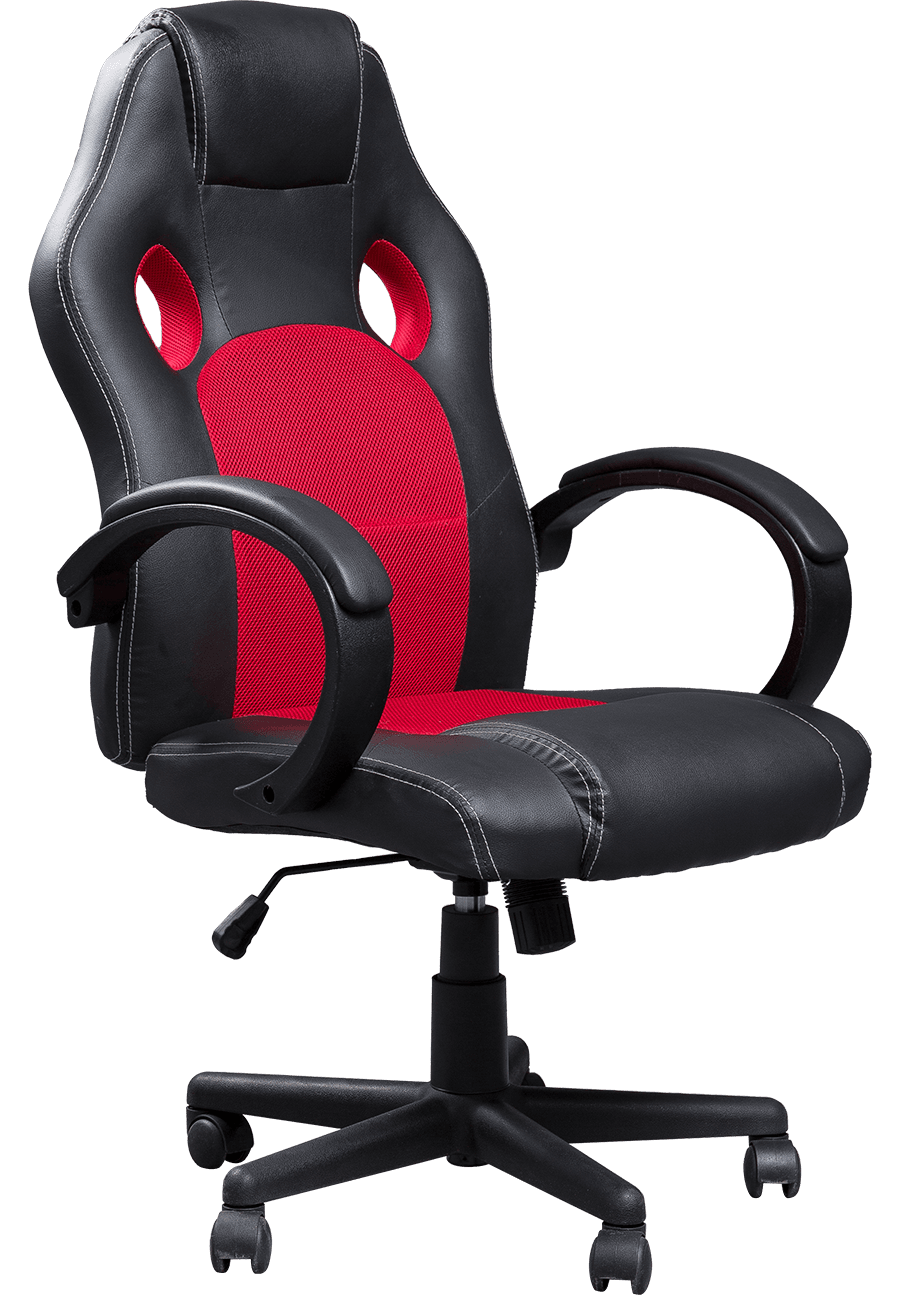 Silla para juegos de PC reclinable de malla de cuero PU giratoria ajustable con Espalda alta para oficina en casa details