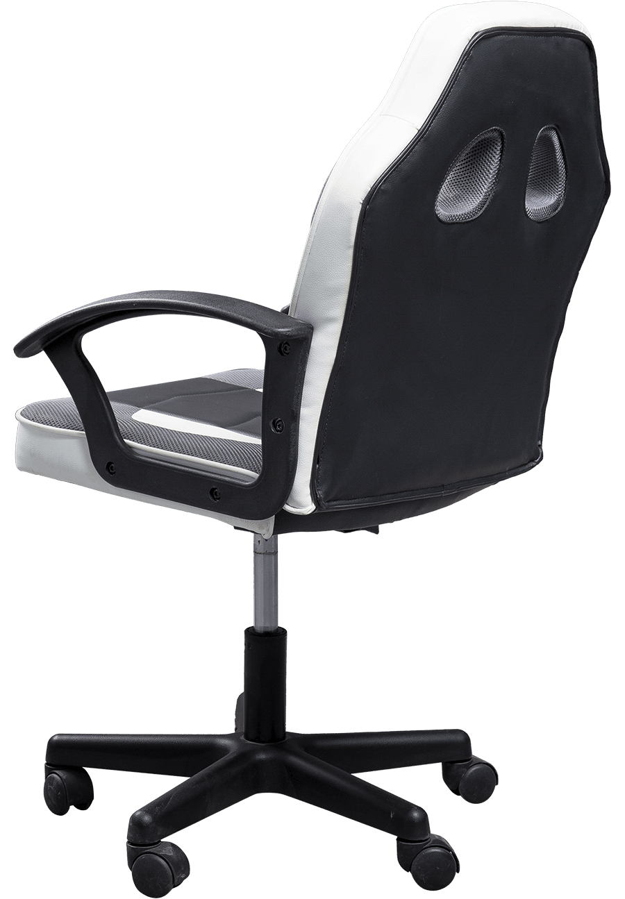 Silla ergonómica de oficina de diseño moderno PU+PVC con función fija de apoyabrazos y elevación details